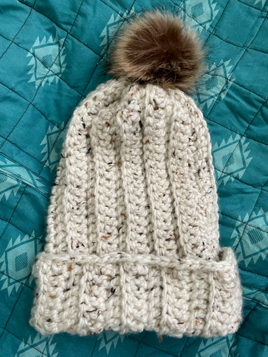 Snowfall Tweed Crochet Beanie