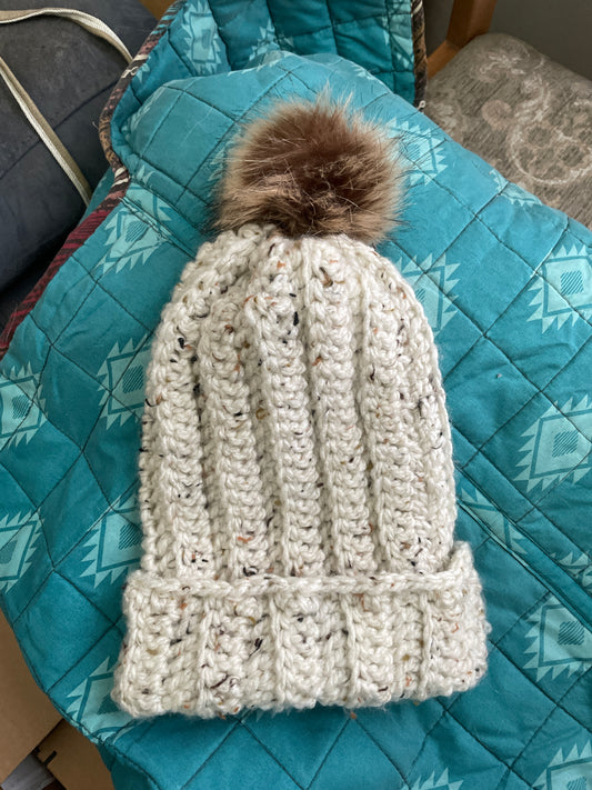 Snowfall Tweed Crochet Beanie