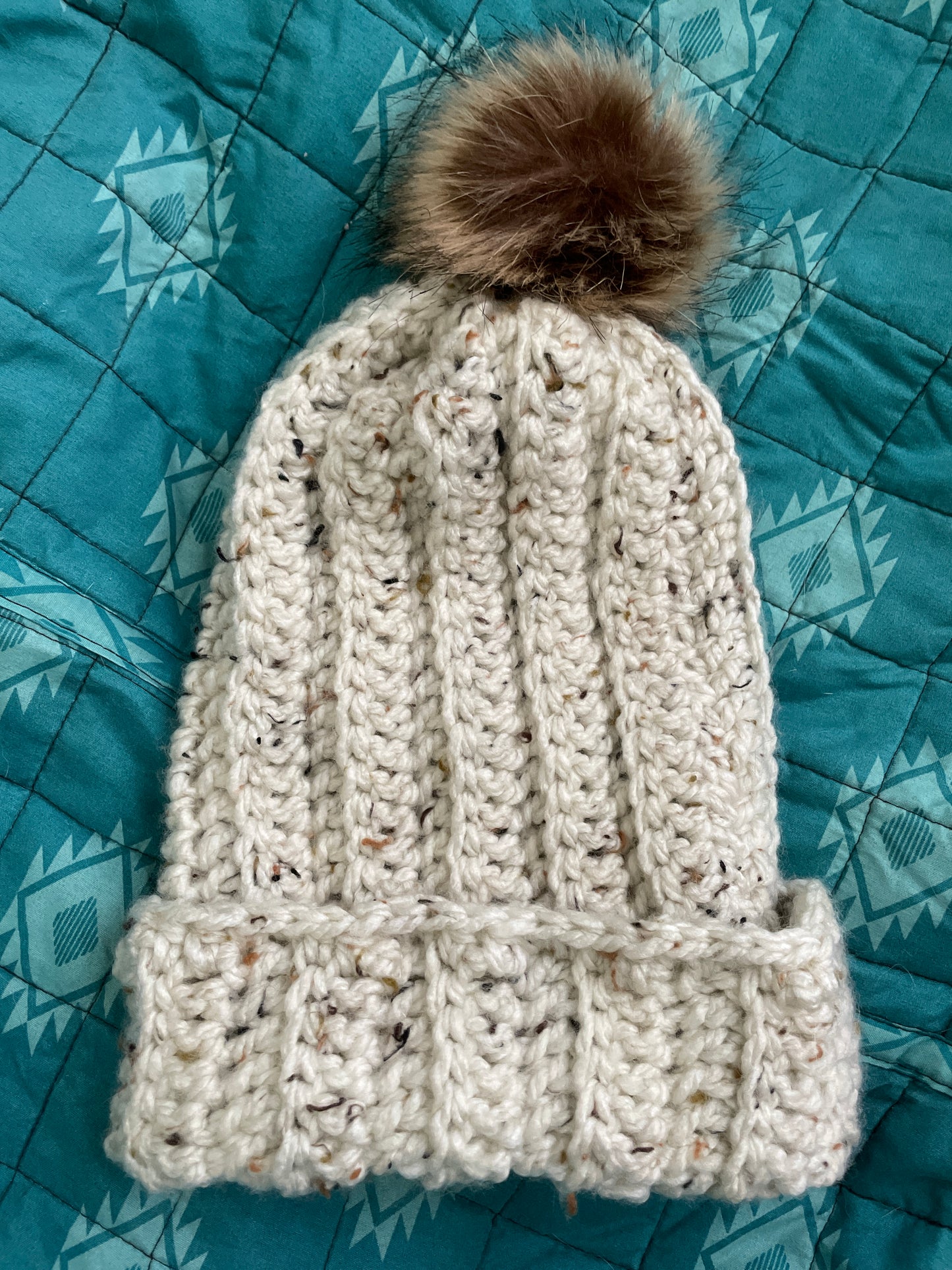 Snowfall Tweed Crochet Beanie