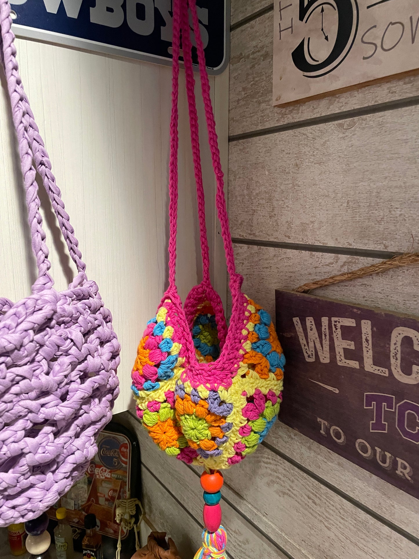 Boho Bloom Granny Square Plant Hanger