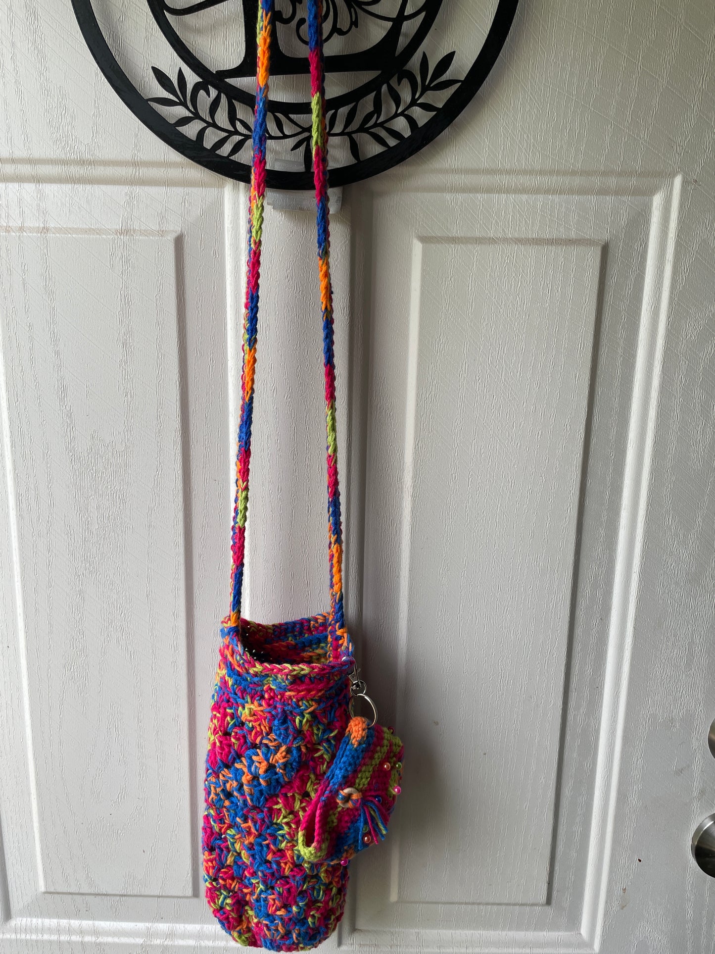 Crochet Water Bottle Holder with Coin Purse