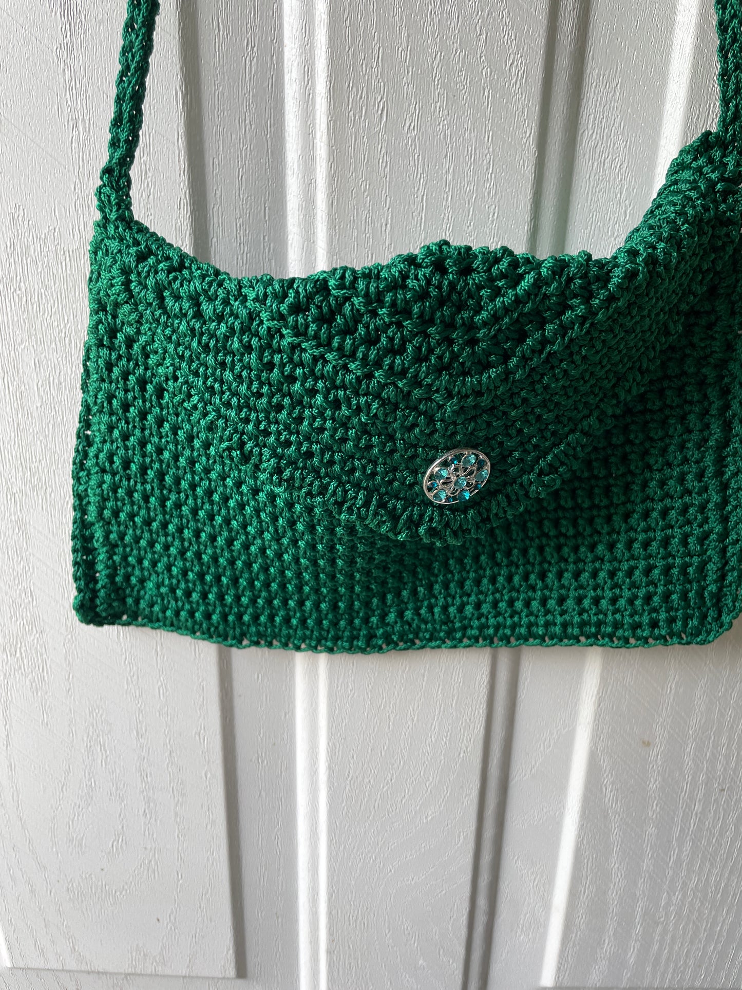 Evergreen Grace Crochet Crossbody Bag